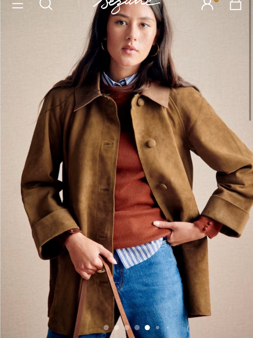 Sezane Carter Suede Jacket